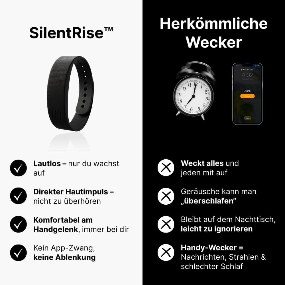 SilentRise™ | Vibrations-Weckarmband für Tiefschläfer